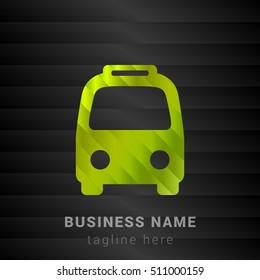 Bus Lime Green and Black silk fashion premium icon / Logo