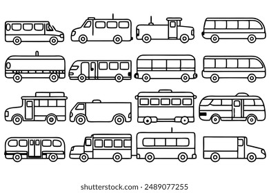 Bus Line Art Design Illustration Minimalist Artwork