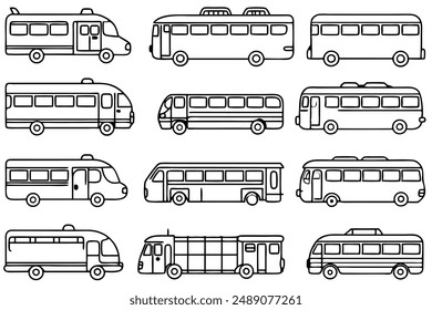 Bus Line Art Design Illustration Clean Artwork