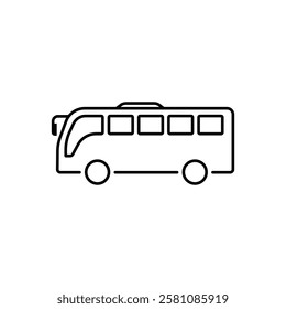 Bus Line Art Icon Vector Design Template