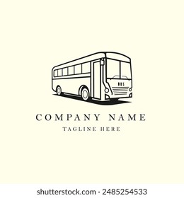 bus line art logo design vector graphic symbol icon sign illustration creative idea