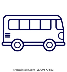 Vector de arte de la línea de autobús sobre fondo blanco.