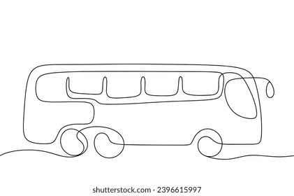 Bus. Line drawing. World Automobile Day. Vector illustration. Images produced without the use of any form of AI software at any stage. 