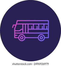 Bus Line Gradient Icon Design