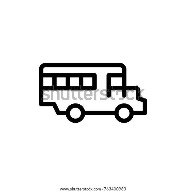 Bus line icon. High quality black outline
logo for web site design and mobile apps. Vector illustration on a
white background.