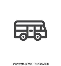 Bus line icon. linear style sign for mobile concept and web design. School bus outline vector icon. Symbol, logo illustration. Vector graphics