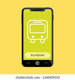 Bus Line Icon on Mobile Screen.