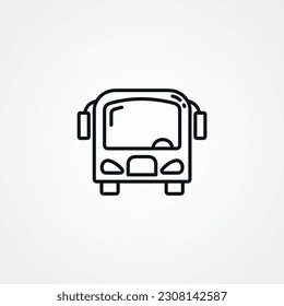 bus line icon. bus outline icon.
