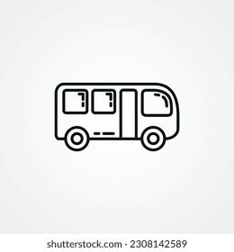 bus line icon. bus outline icon.