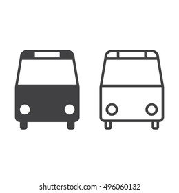 Bus line icon, outline and filled vector sign, linear and full pictogram isolated on white, logo illustration