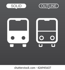 bus line icon, outline and solid vector logo, linear pictogram isolated on black, pixel perfect illustration