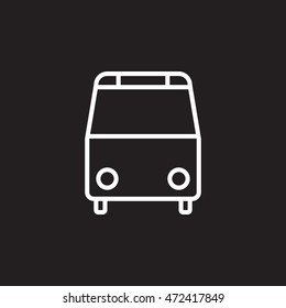 Bus line icon, outline vector logo illustration, linear pictogram isolated on black