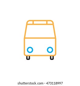 Bus line icon, outline vector logo illustration, linear pictogram isolated on white