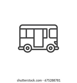 Bus line icon, outline vector sign, linear style pictogram isolated on white. Public transport symbol, logo illustration. Editable stroke. Pixel perfect graphics