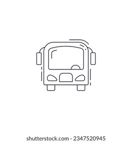 icono de línea de bus. icono de línea delgada del bus.