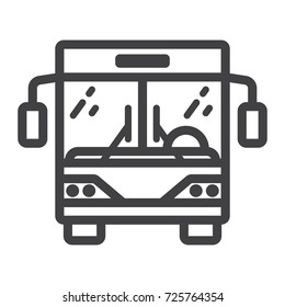 Bus line icon, transport and vehicle, tour bus sign vector graphics, a linear pattern on a white background, eps 10.