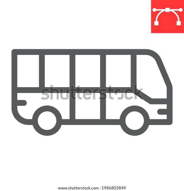 Bus line\
icon, transportation and vehicle, bus vector icon, vector graphics,\
editable stroke outline sign, eps\
10