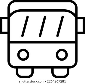 Diseño de iconos del vector de línea de bus
