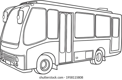 Outline picture of bus Images, Stock Photos & Vectors | Shutterstock