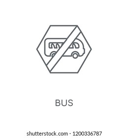 Bus linear icon. Bus concept stroke symbol design. Thin graphic elements vector illustration, outline pattern on a white background, eps 10.