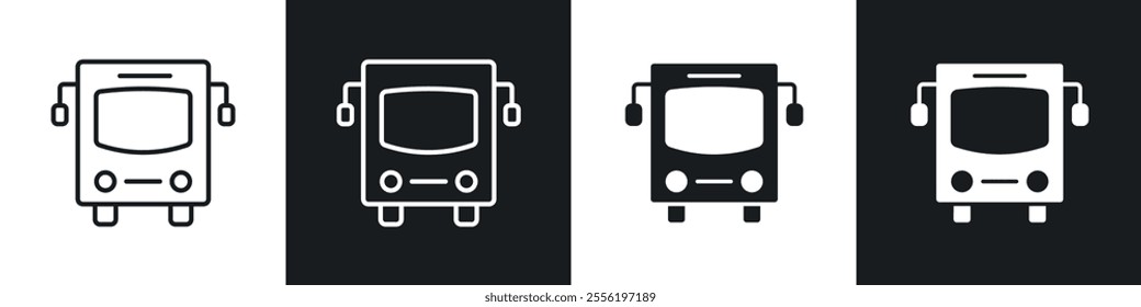 Bus linear icon set for app, and web design.