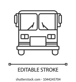 Bus linear icon. Thin line illustration. Contour symbol. Vector isolated outline drawing. Editable stroke