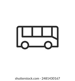 Bus, linear style icon. public bus transportation. Editable stroke width.