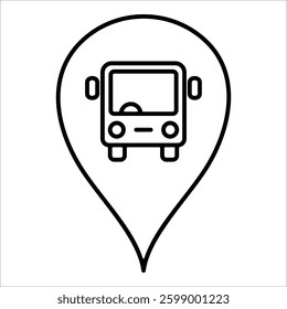 Bus Location Icon Element For Design