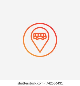 Bus location icon.gradient illustration isolated vector sign symbol