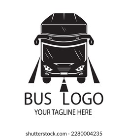 Design-Vorlage für Buslogo auf weißem Hintergrund