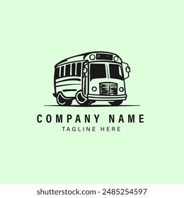 bus logo hipster retro vintage vector illustration icon element isolated