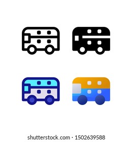 Bus logo icon design in four style. Line, Solid, Flat Gradient and Color Line style