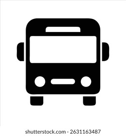 Bus logo object icon modern art design black and white with bold outline 