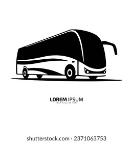 Bus logo school bus icon silhouette vector isolated design dark black bus