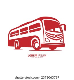 Bus logo school bus icon silhouette vector isolated design red bus