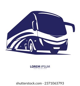 Bus logo school bus icon silhouette vector isolated design blue bus