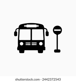 Bus logo seen from the front, bus vector eps 10