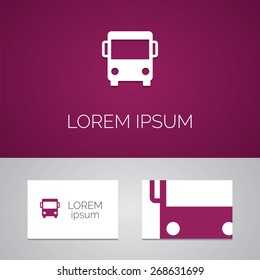 bus logo template icon design elements with business card  