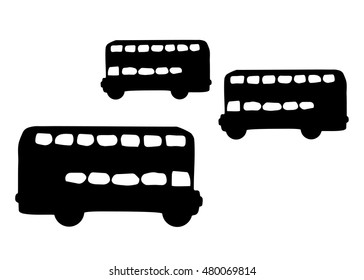bus, london, red, travel, illustration, transport, vector