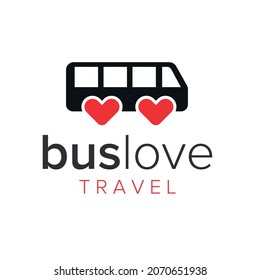 bus love travel logo icon vector template