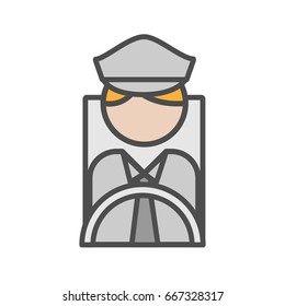 Bus man avatar icon on white background