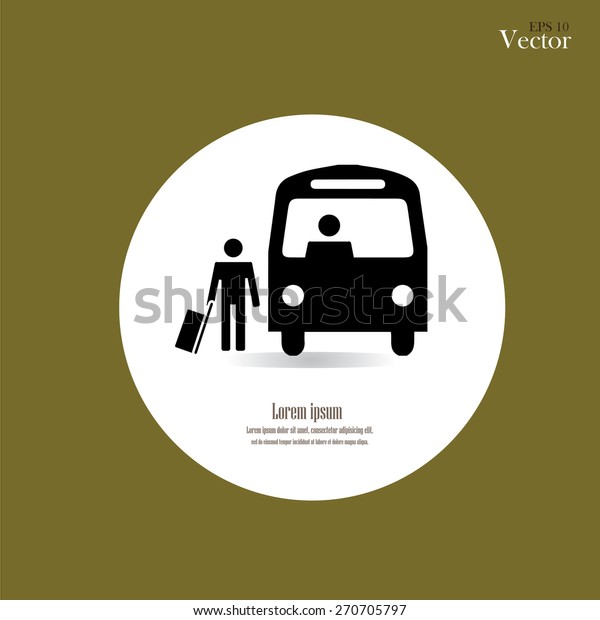 Bus  with man icon .bus.bus icon and
passenger  vector.vector
illustration.