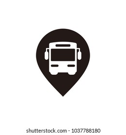 Bus map pin icon isolated on white background
