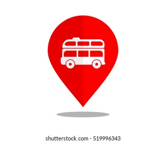 bus marker pin path image vector icon logo