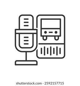 Bus Microphone Icon Sign Symbol