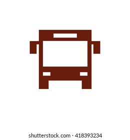 Bus with mirrors. Vector icon brown