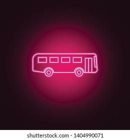 Bus neon icon. Elements of Transport set. Simple icon for websites, web design, mobile app, info graphics