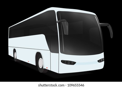 Bus on black, vector, 10eps.