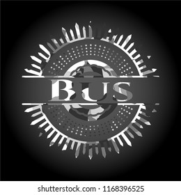 Bus on grey camo texture