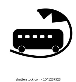 Bus on the way icon vector